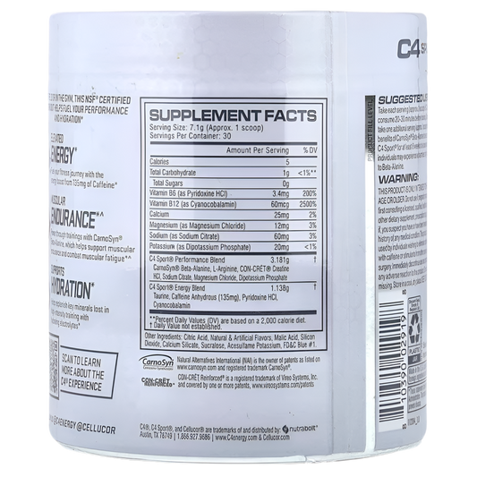 C4 / Cellucor, C4 Sport, PRE WORKOUT, BlueBerry, 7,5 oz (213 g)